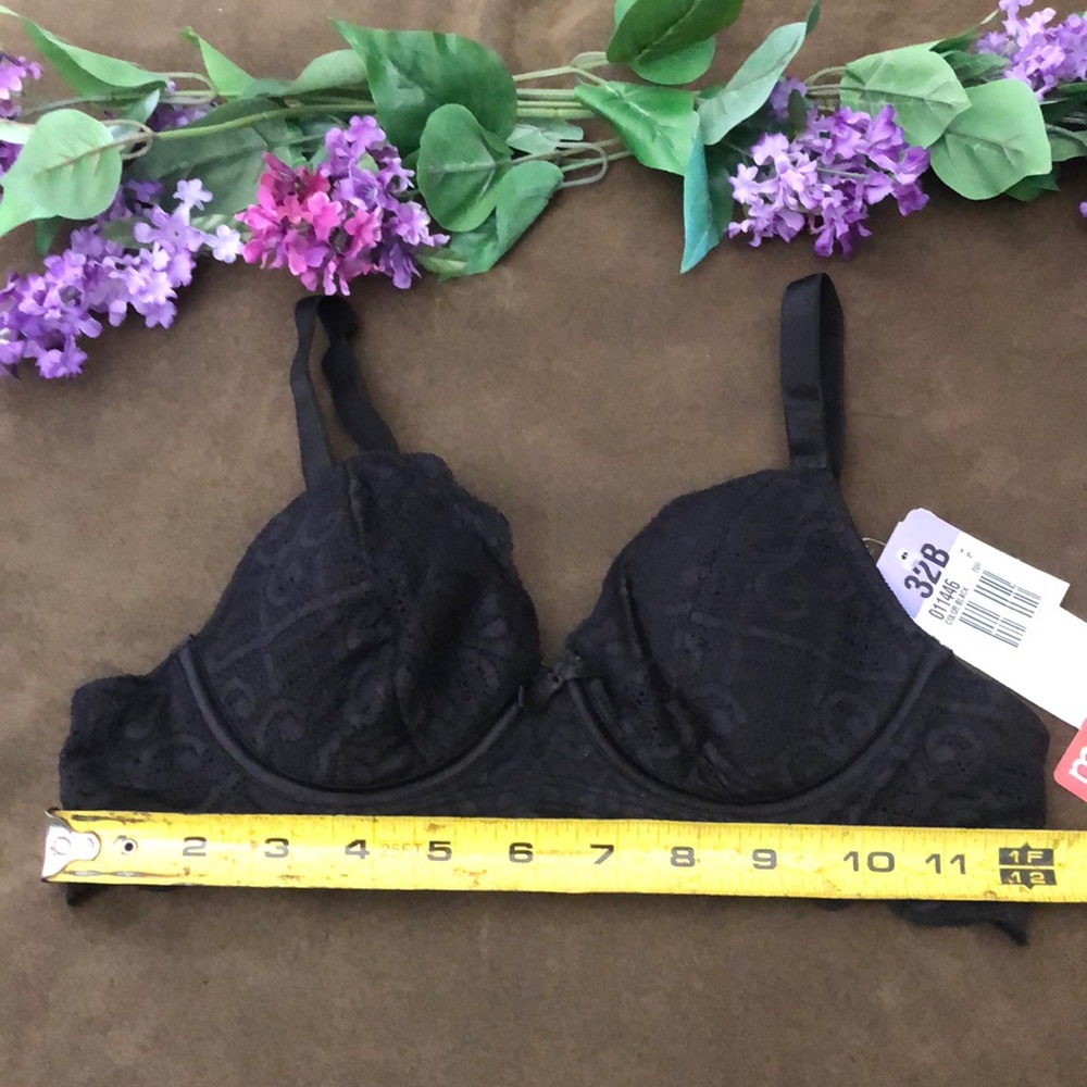 New Leonisa magic up black lace Bra 32B - Picture 2 of 2